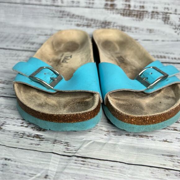 Birkenstock 37.5 Tula Blue Single Strap Slide Sandals Size 6.5 - Picture 6 of 10
